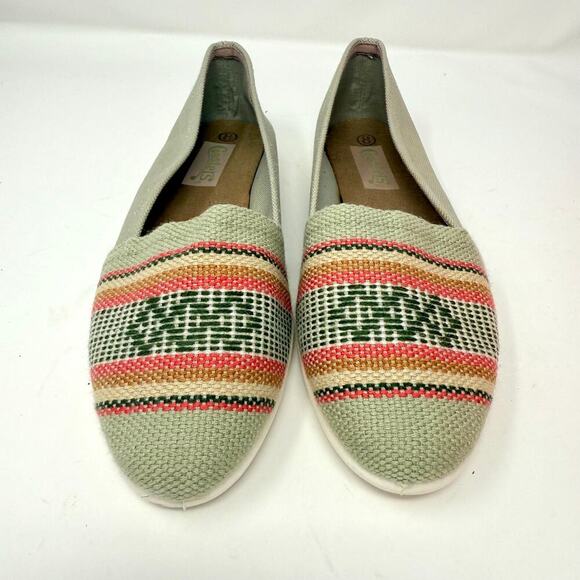 Vintage Coasters Espadrille-Look Woven Flats Khaki Size 8 New in Box! - Picture 2 of 8